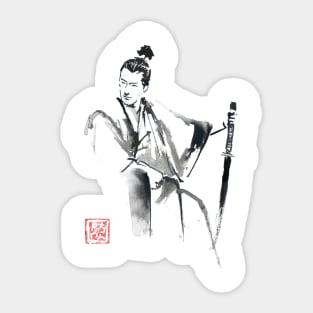 seated samurai Sticker